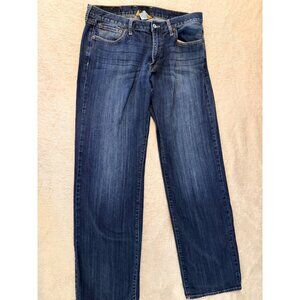 Lucky Brand 361 Vintage Straight Jeans Mens Size 34x34 Dark Wash Denim Whiskers